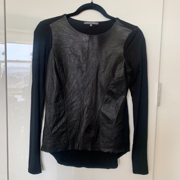 Michael Stars Leather Top Size XS - Picture 1 of 5